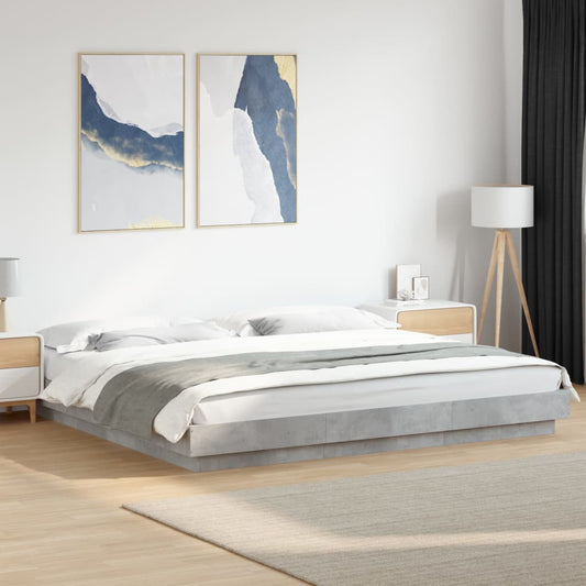 Bed Frame without Mattress Concrete Grey 200x200 cm
