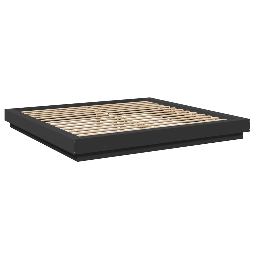 Bed Frame without Mattress Black 180x200 cm Super King