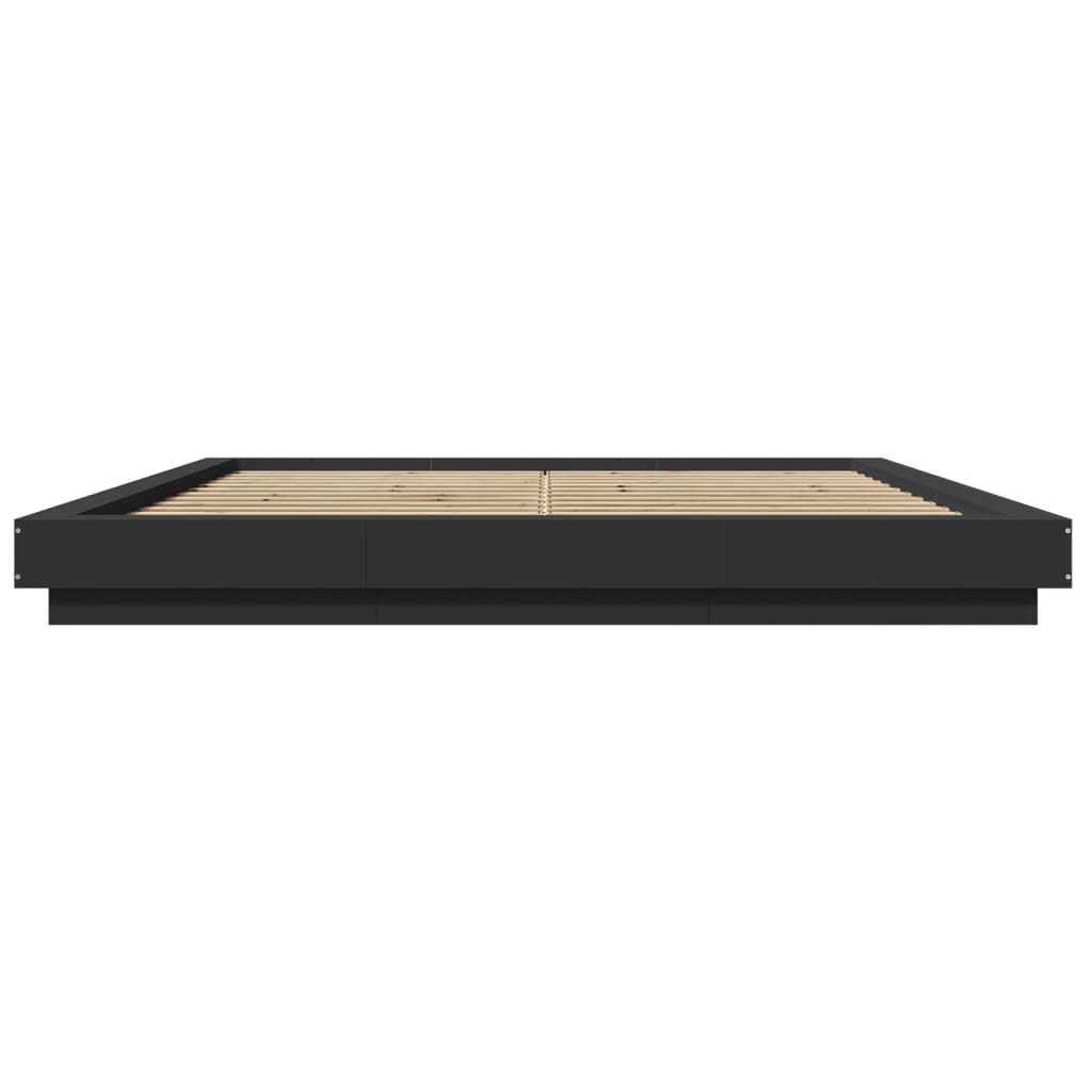 Bed Frame without Mattress Black 180x200 cm Super King