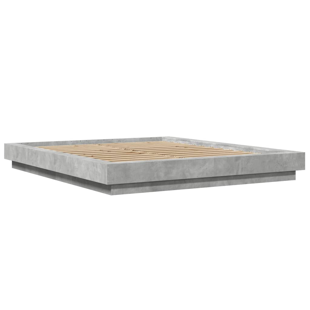 Bed Frame without Mattress Concrete Grey 160x200 cm