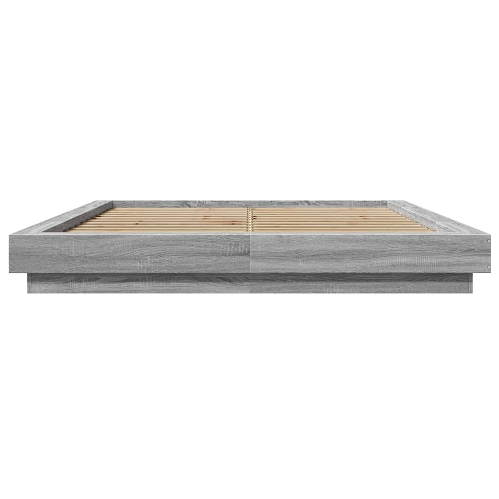 Bed Frame without Mattress Grey Sonoma 160x200 cm