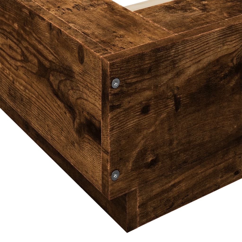 Bed Frame without Mattress Smoked Oak 120x200 cm