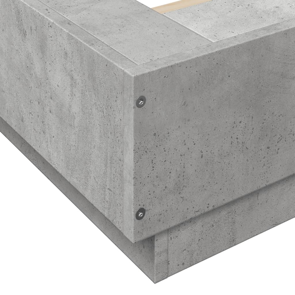 Bed Frame without Mattress Concrete Grey 120x190 cm Small Double
