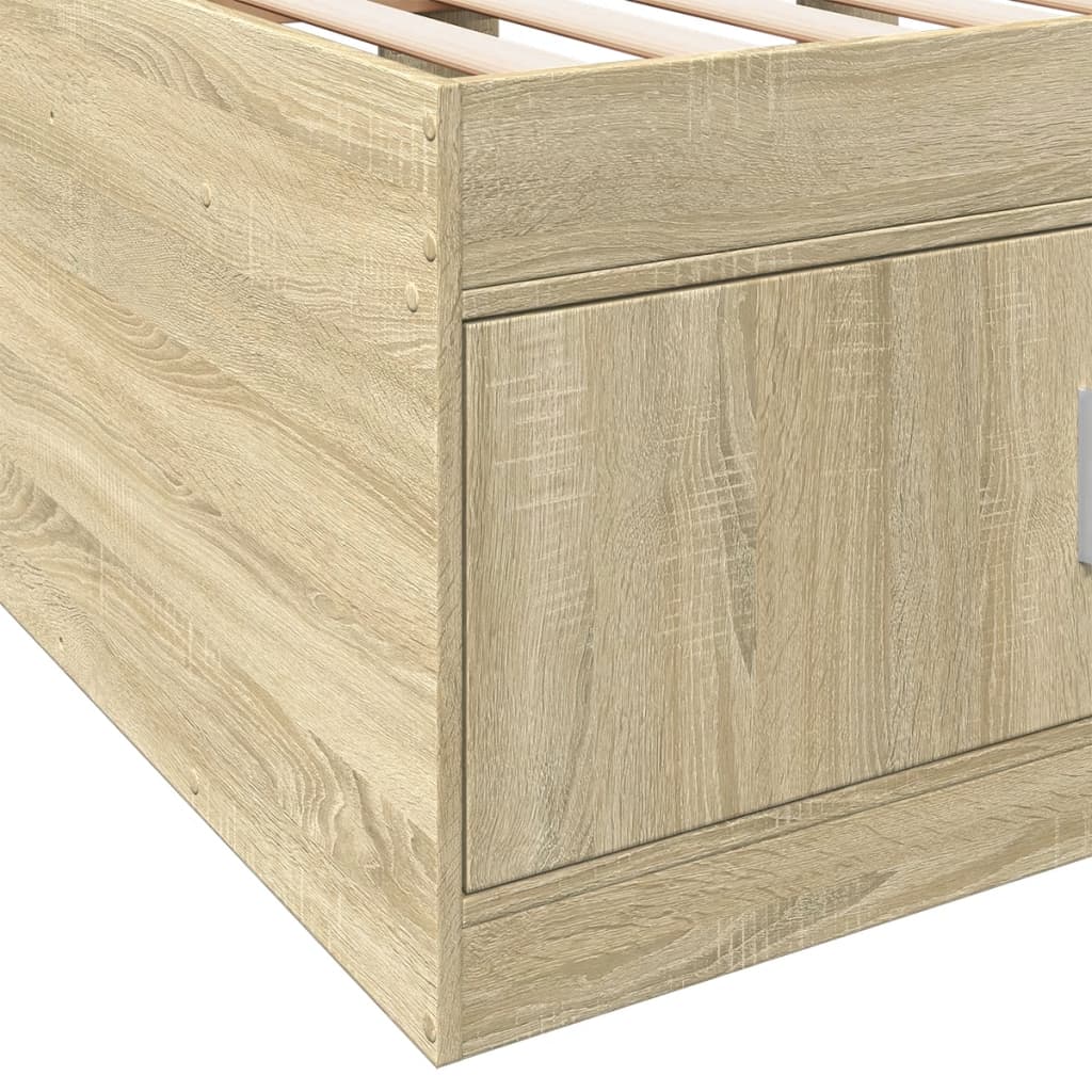 Daybed with Drawers without Mattress Sonoma Oak 90x200 cm