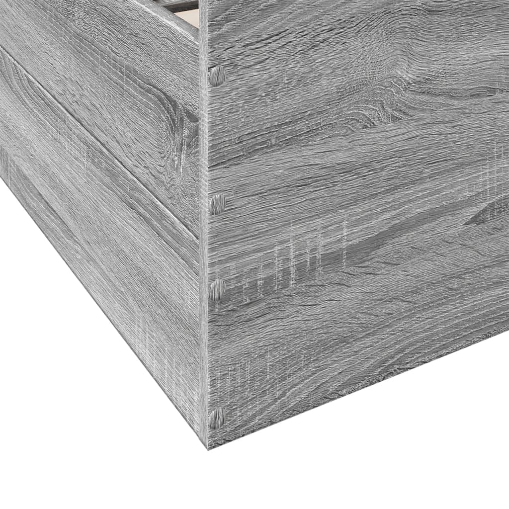 Bed Frame with Drawers without Mattress Grey Sonoma 140x200 cm