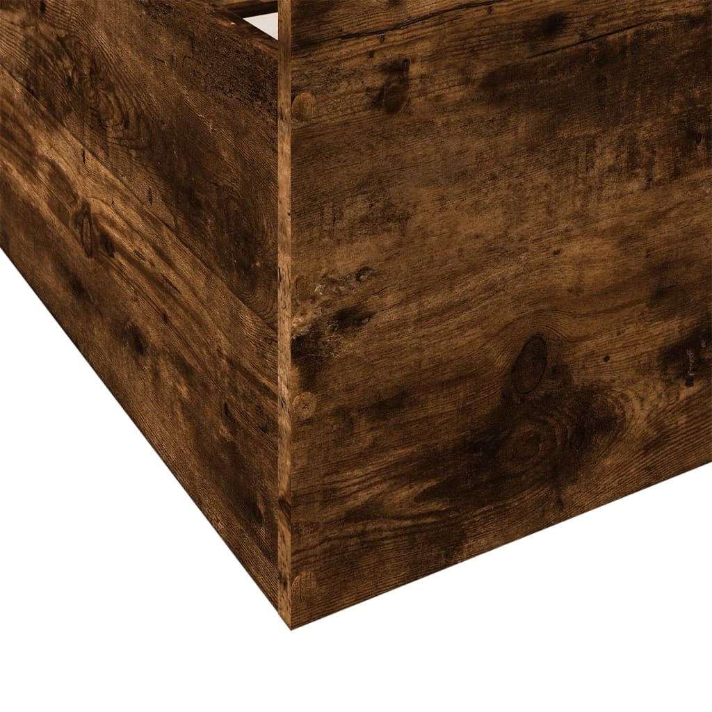 Bed Frame with Drawers without Mattress Smoked Oak 90x190 cm Single