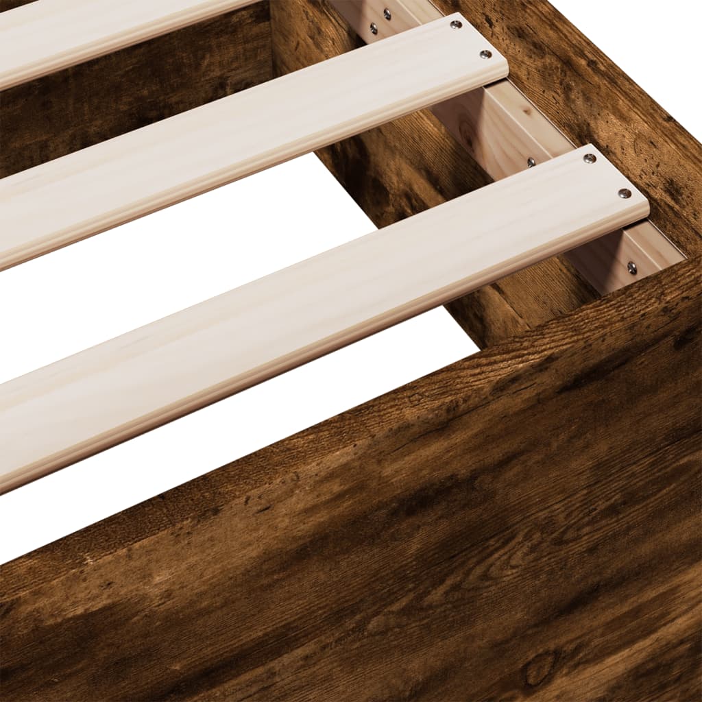 Bed Frame with Drawers without Mattress Smoked Oak 90x190 cm Single