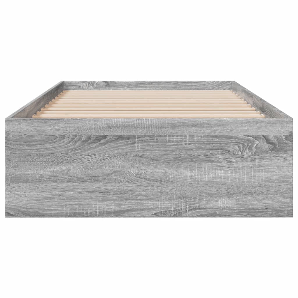 Bed Frame with Drawers without Mattress Grey Sonoma 90x200 cm