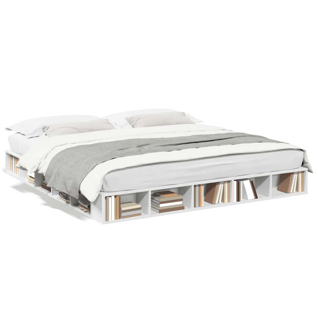Bed Frame without Mattress White 200x200 cm