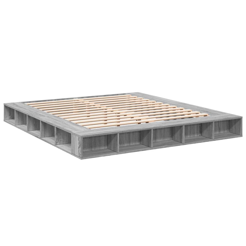 Bed Frame without Mattress Grey Sonoma 200x200 cm