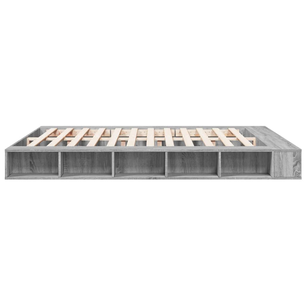 Bed Frame without Mattress Grey Sonoma 200x200 cm