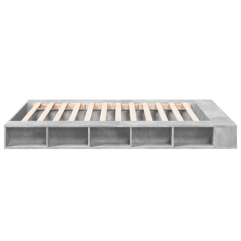Bed Frame without Mattress Concrete Grey 160x200 cm