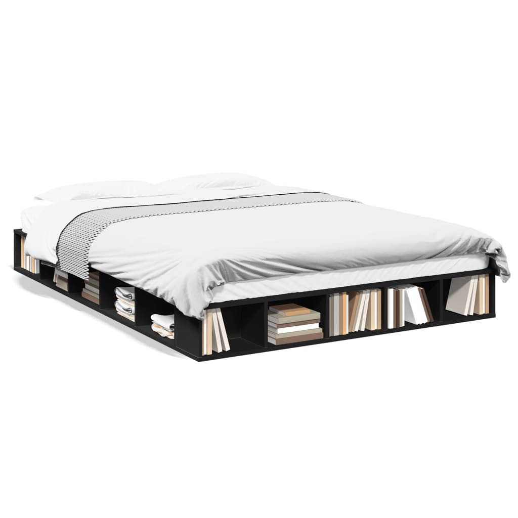 Bed Frame without Mattress Black 150x200 cm King Size