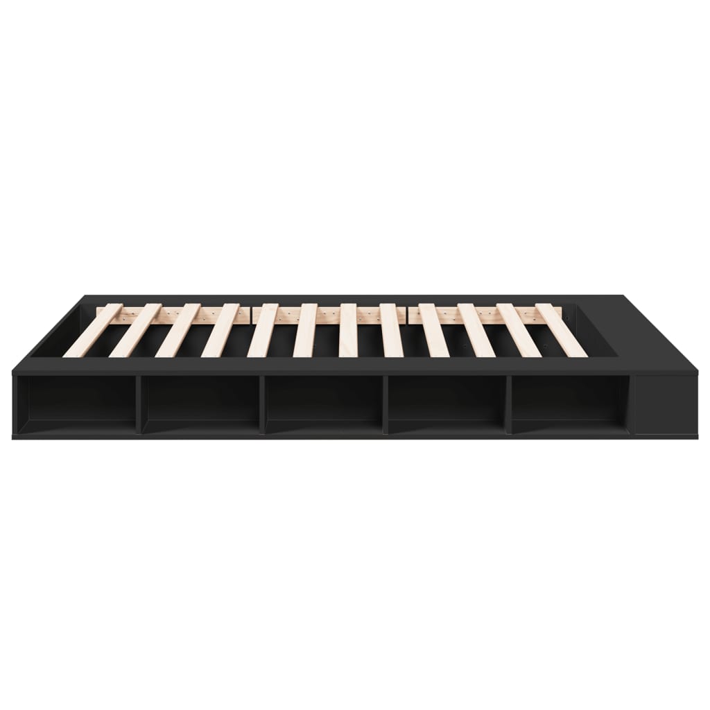 Bed Frame without Mattress Black 150x200 cm King Size