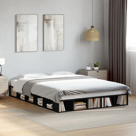 Bed Frame without Mattress Black 150x200 cm King Size