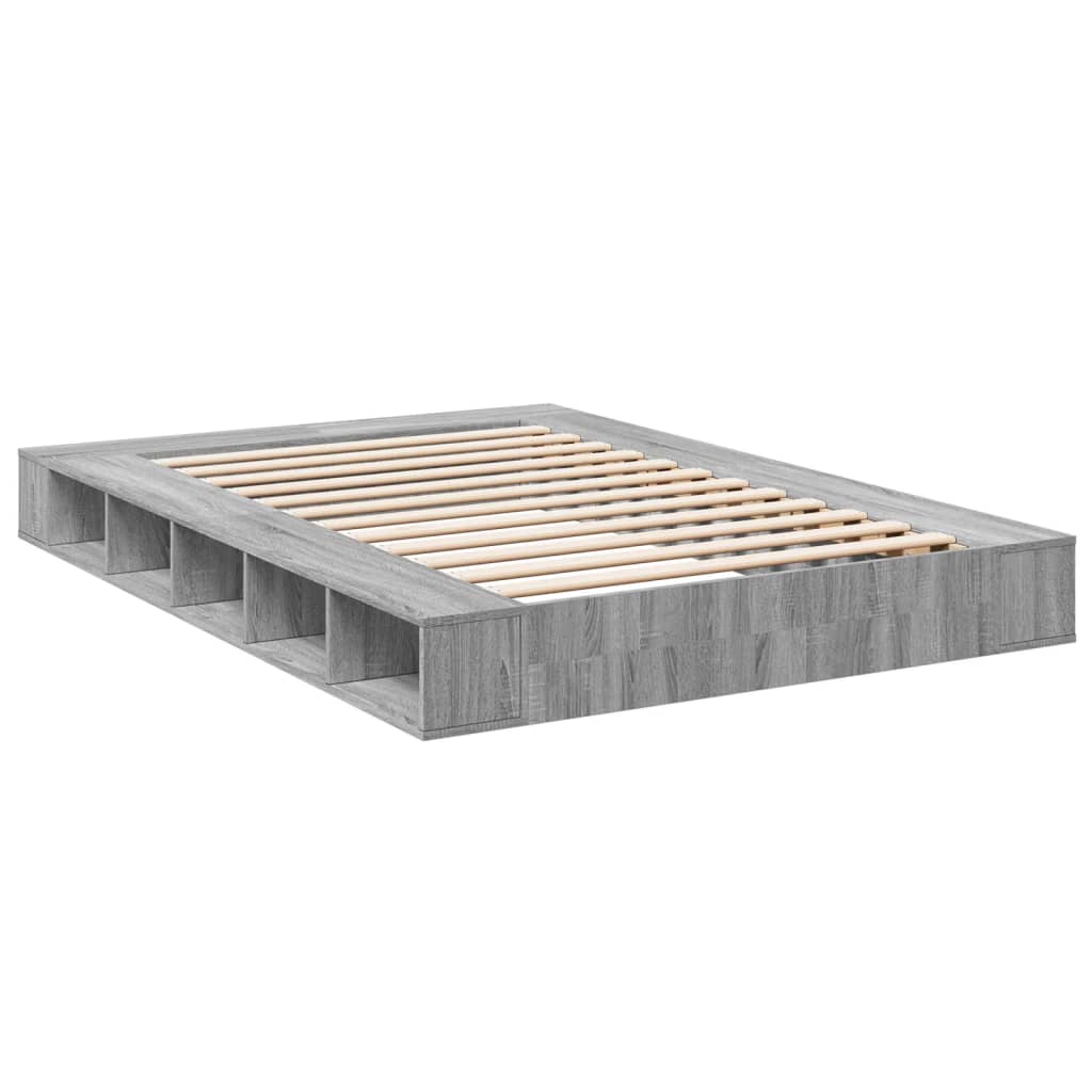 Bed Frame without Mattress Grey Sonoma 140x200 cm