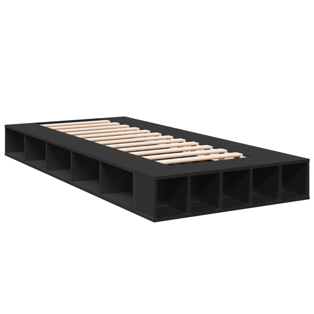 Bed Frame without Mattress Black 100x200 cm