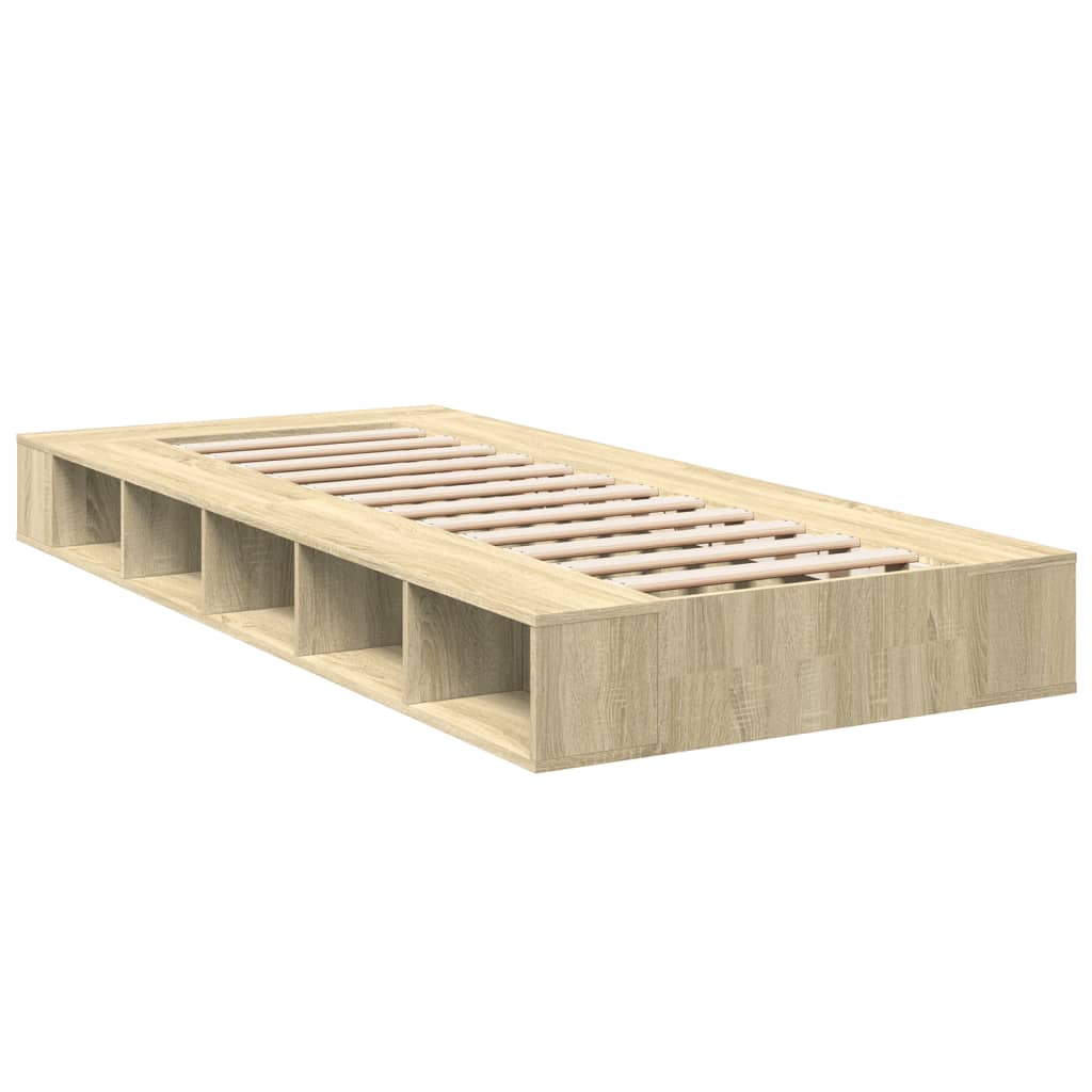 Bed Frame without Mattress Sonoma Oak 100x200 cm