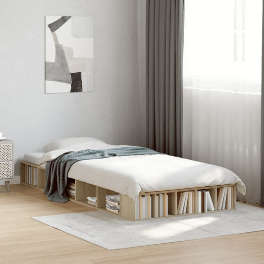 Bed Frame without Mattress Sonoma Oak 100x200 cm