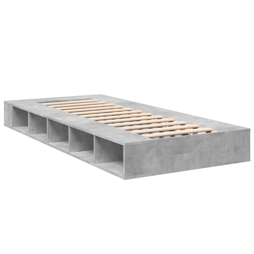 Bed Frame without Mattress Concrete Grey 100x200 cm