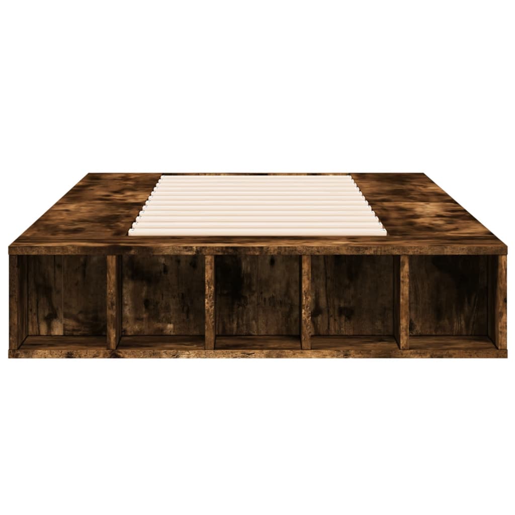 Bed Frame without Mattress Smoked Oak 100x200 cm