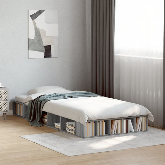 Bed Frame without Mattress Grey Sonoma 90x190 cm Single