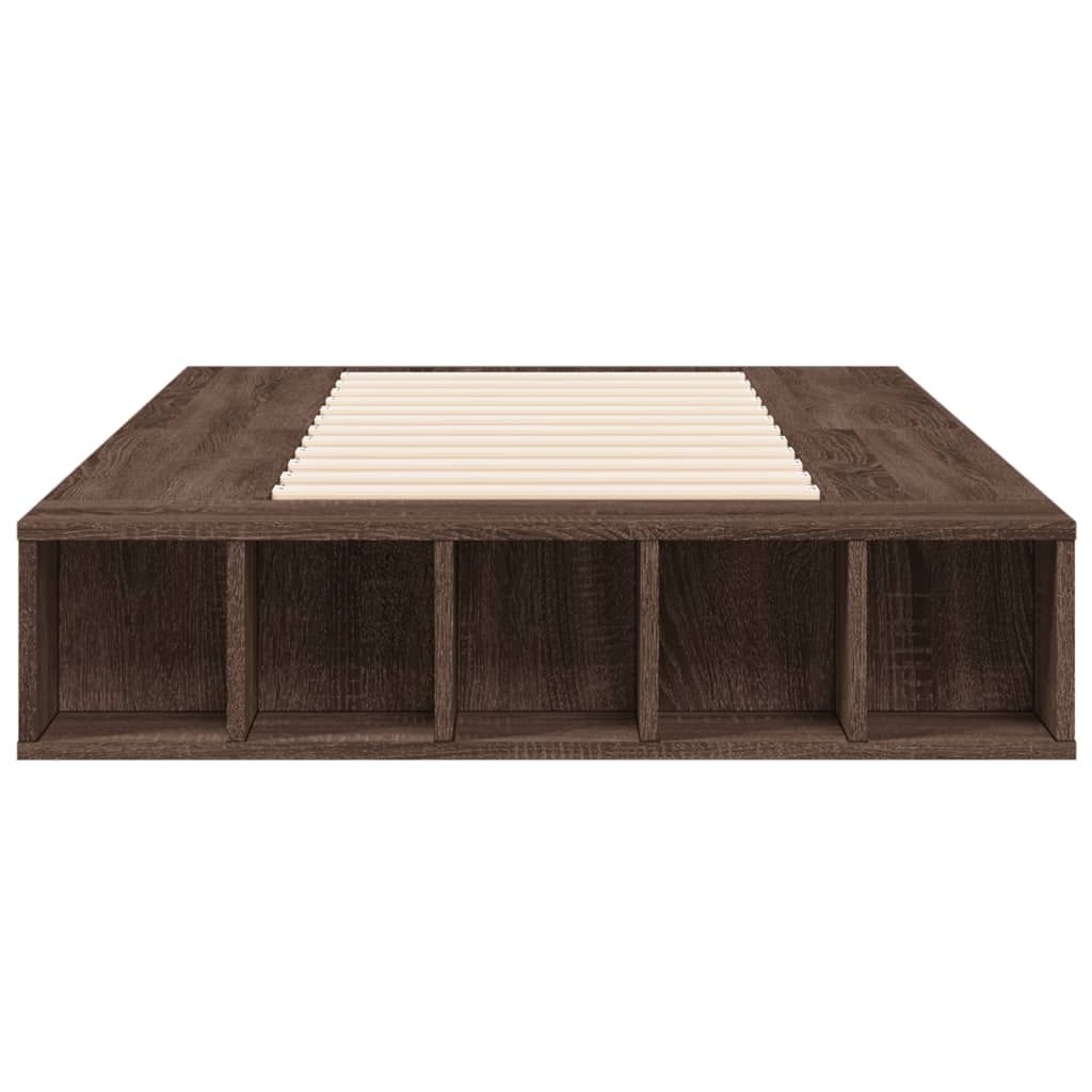 Bed Frame without Mattress Brown Oak 90x190 cm Single