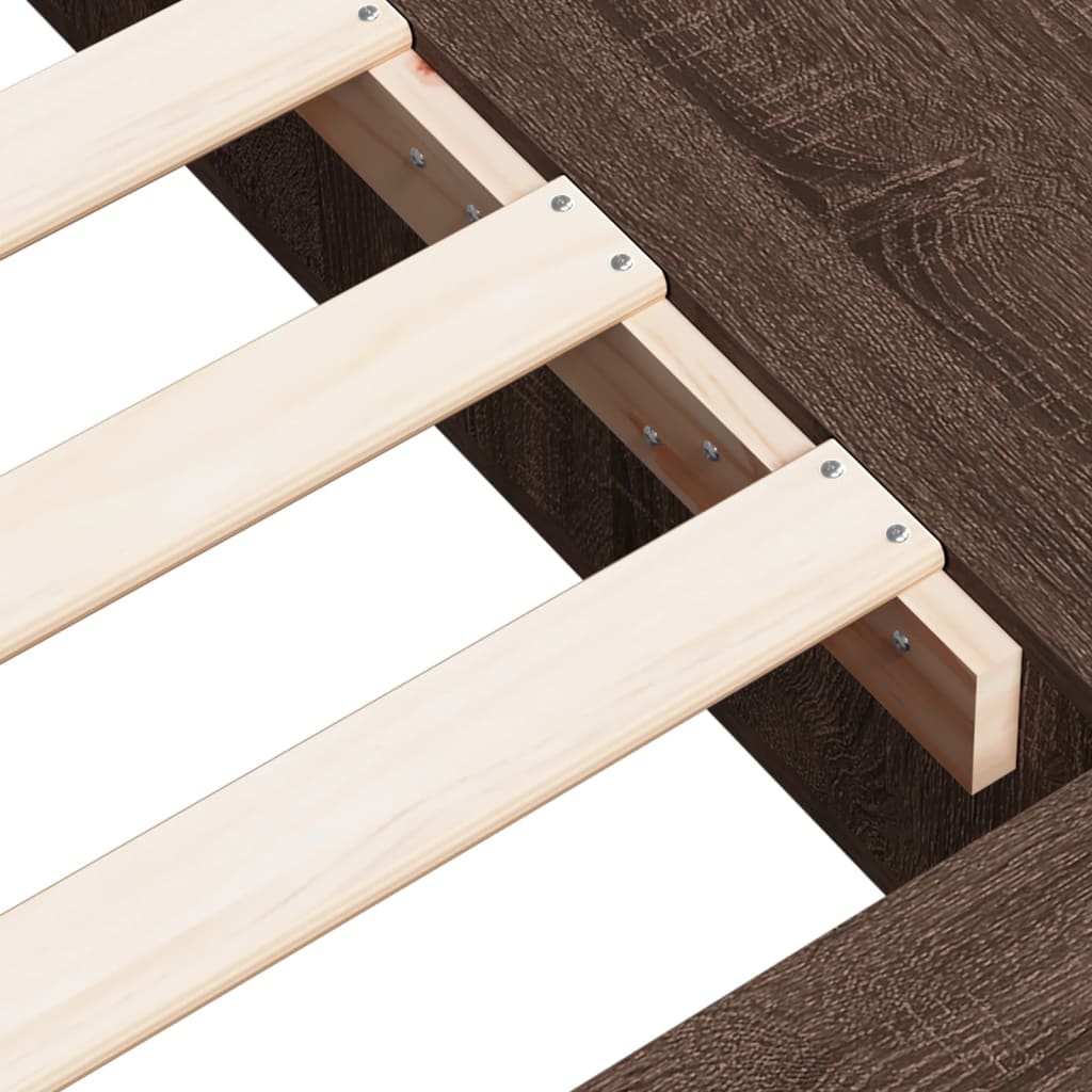Bed Frame without Mattress Brown Oak 90x190 cm Single