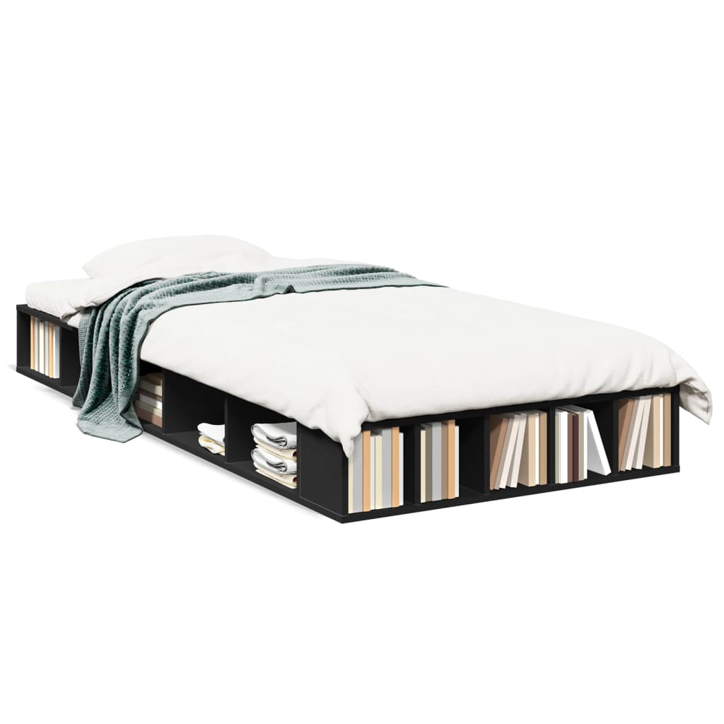 Bed Frame without Mattress Black 75x190 cm Small Single