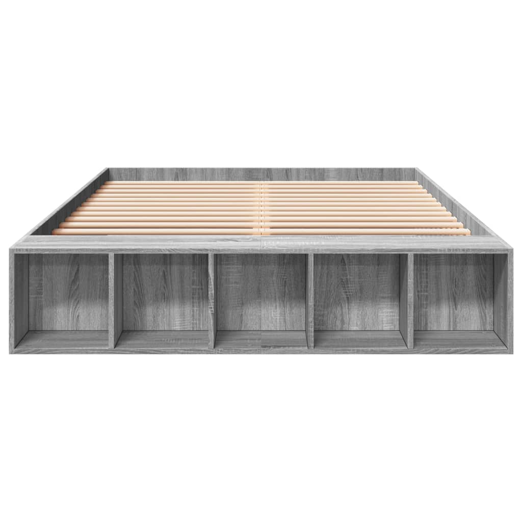Bed Frame without Mattress Grey Sonoma 150x200 cm King Size