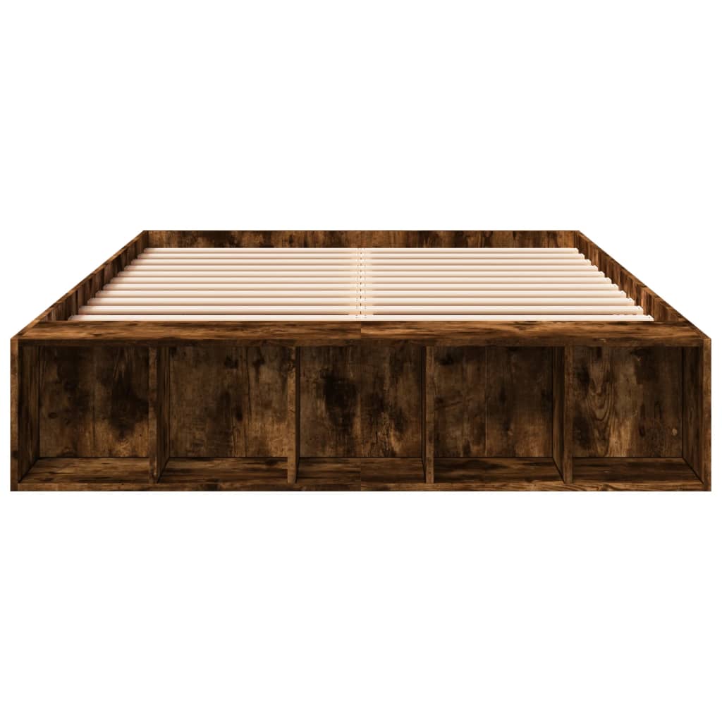 Bed Frame without Mattress Smoked Oak 120x200 cm