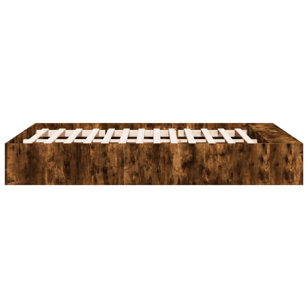 Bed Frame without Mattress Smoked Oak 120x200 cm