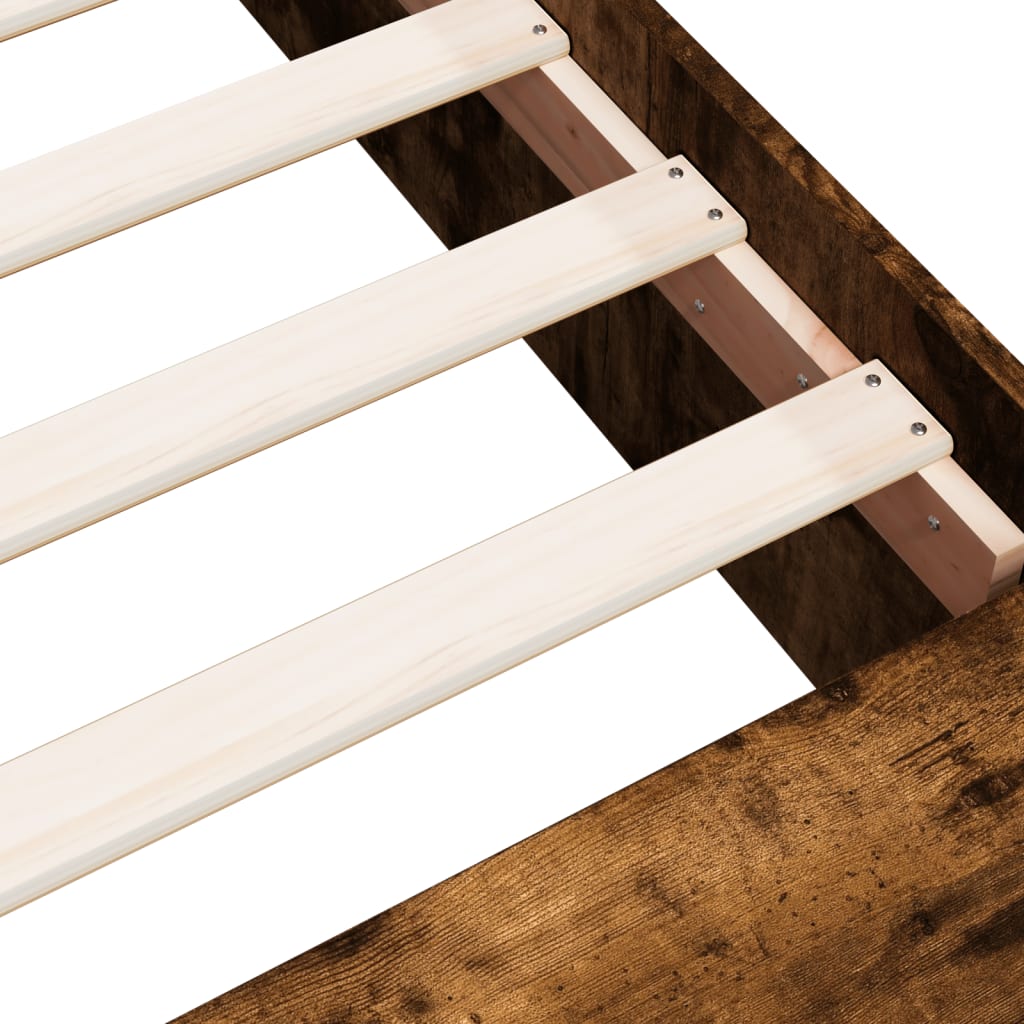 Bed Frame without Mattress Smoked Oak 120x200 cm