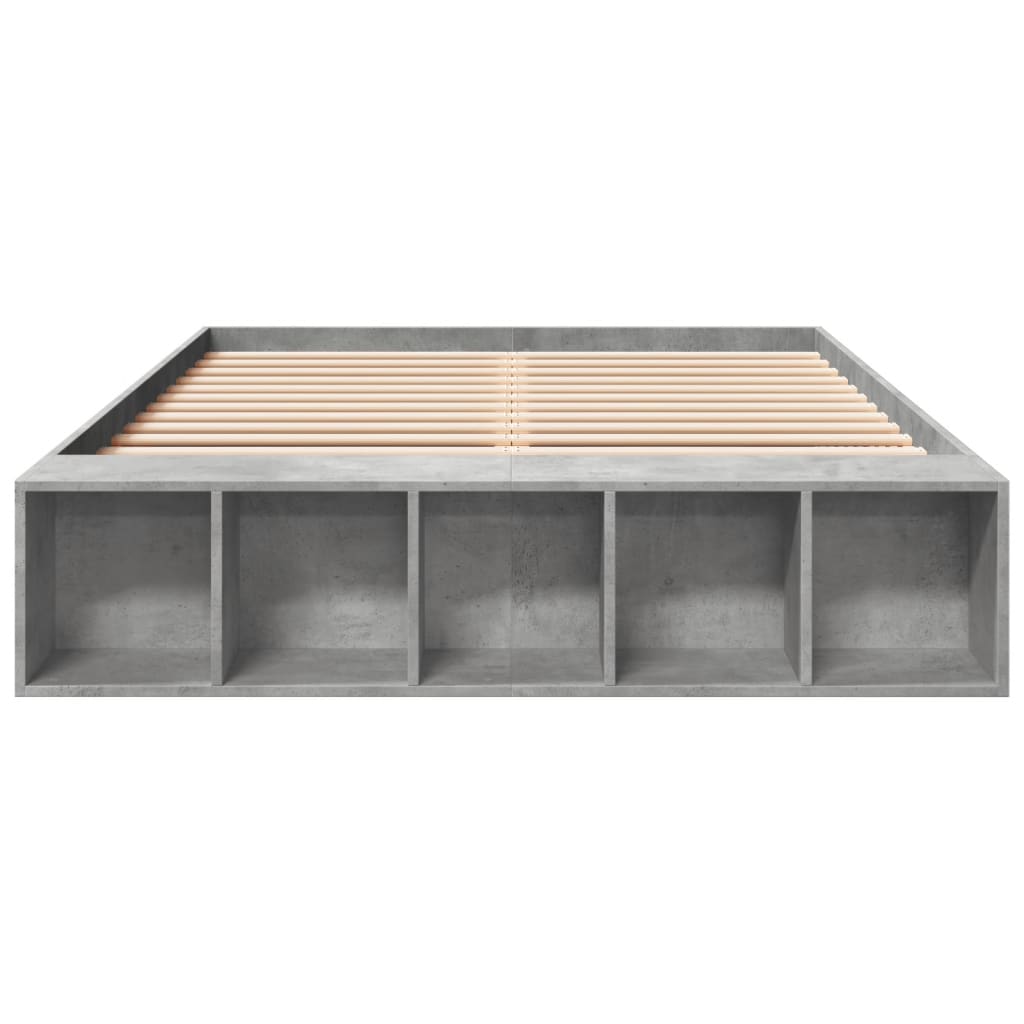 Bed Frame without Mattress Concrete Grey 140x190 cm