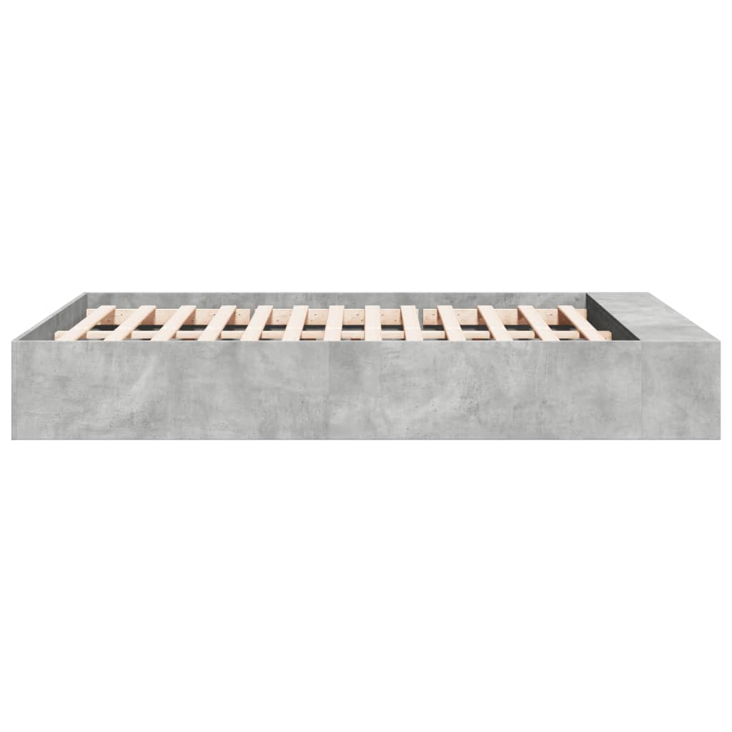 Bed Frame without Mattress Concrete Grey 140x190 cm