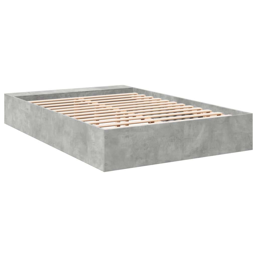 Bed Frame without Mattress Concrete Grey 140x190 cm