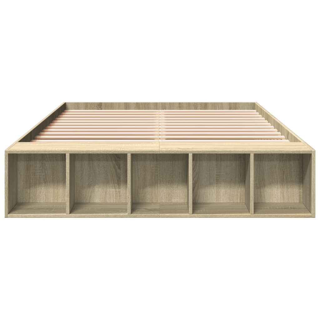 Bed Frame without Mattress Sonoma Oak 135x190 cm Double