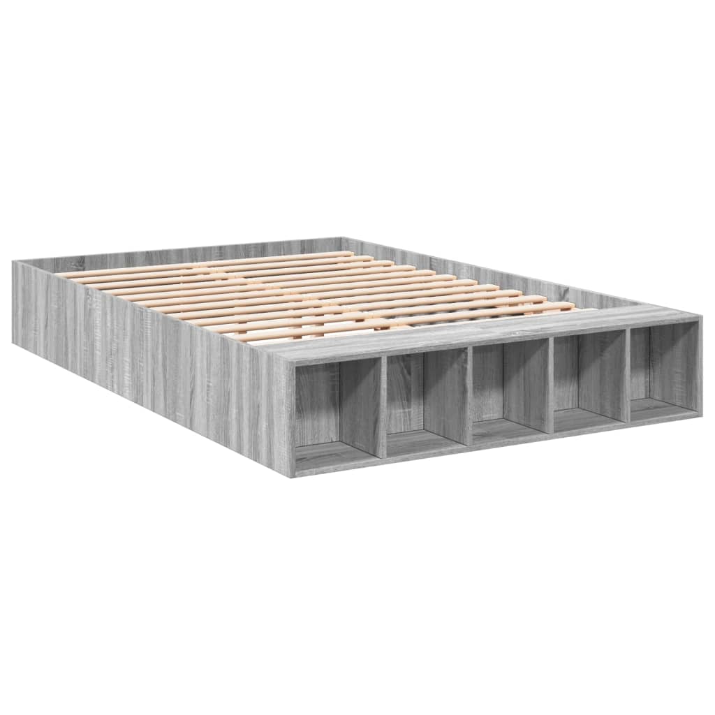 Bed Frame without Mattress Grey Sonoma 120x190 cm Small Double