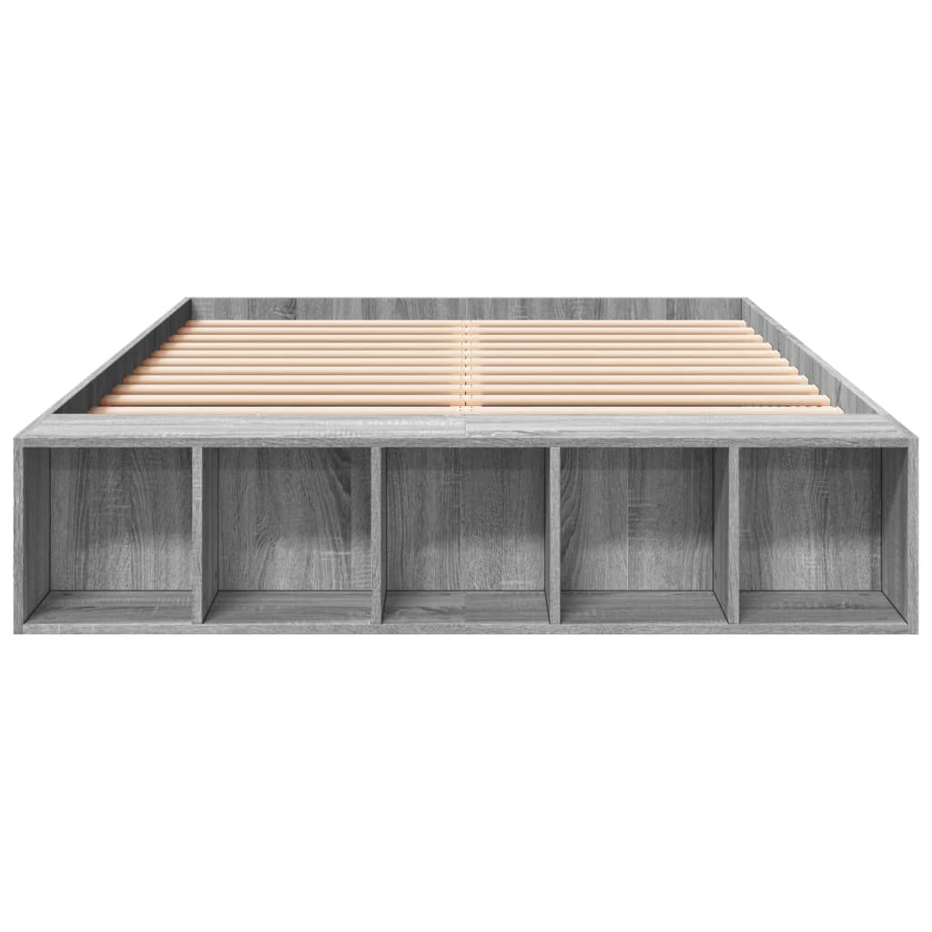 Bed Frame without Mattress Grey Sonoma 120x190 cm Small Double