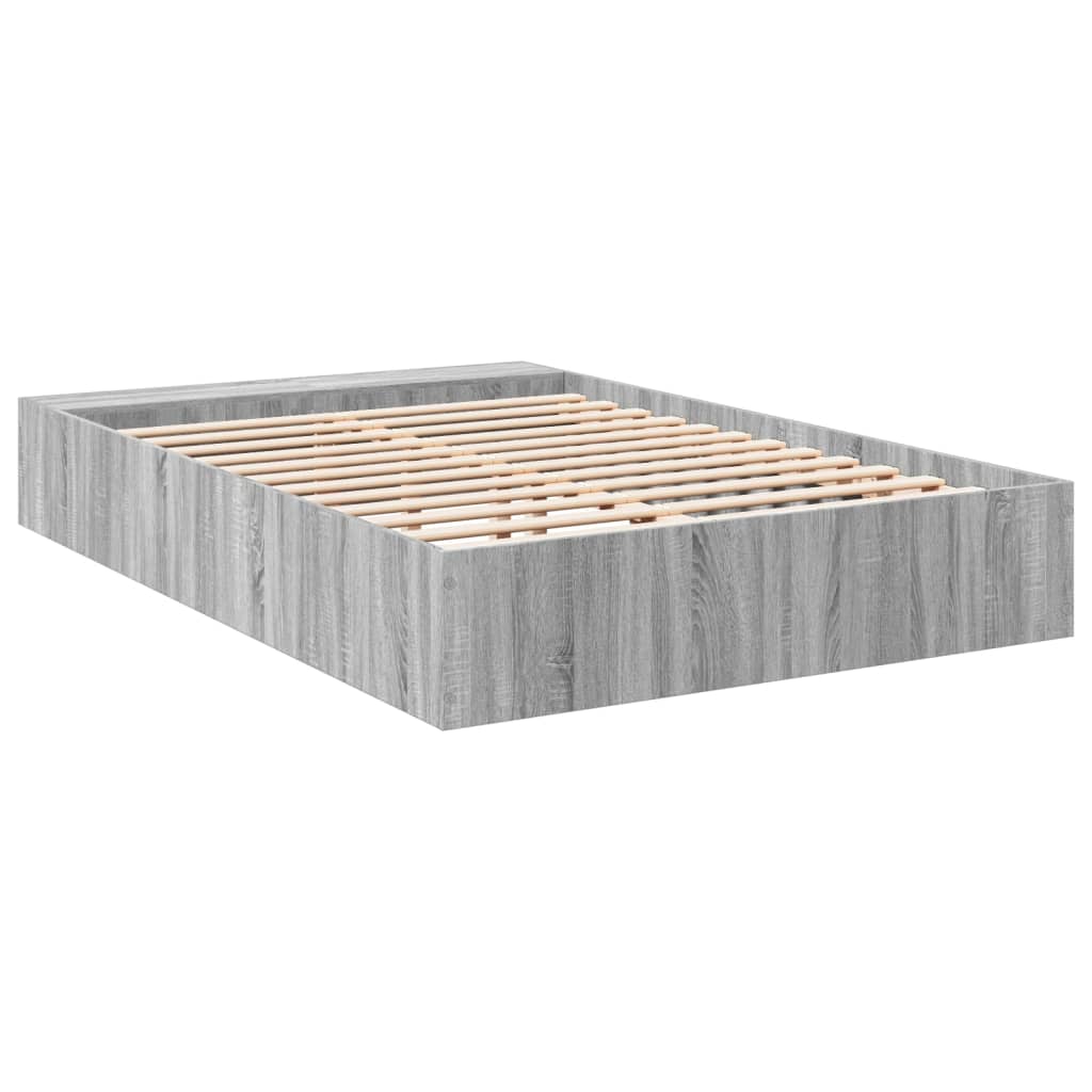Bed Frame without Mattress Grey Sonoma 120x190 cm Small Double