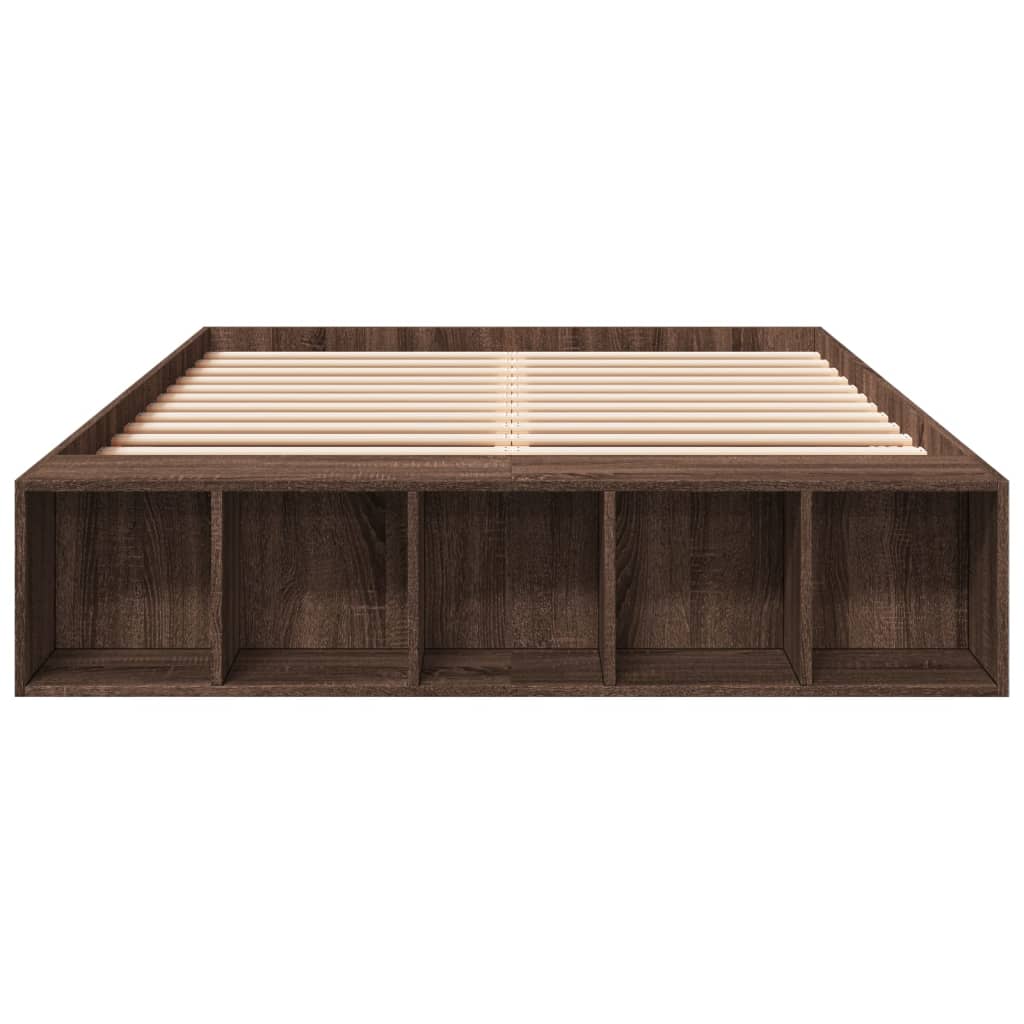 Bed Frame without Mattress Brown Oak 120x190 cm Small Double