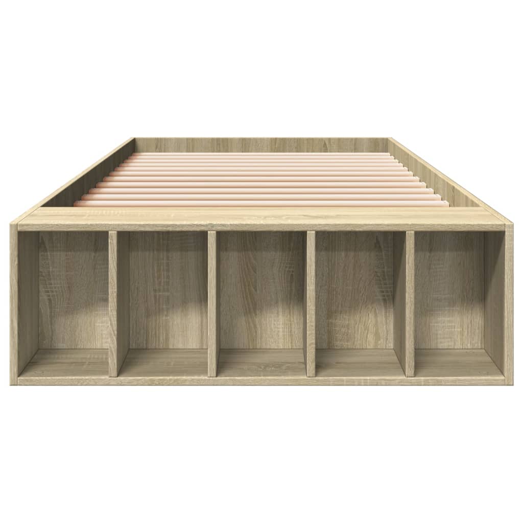 Bed Frame without Mattress Sonoma Oak 100x200 cm