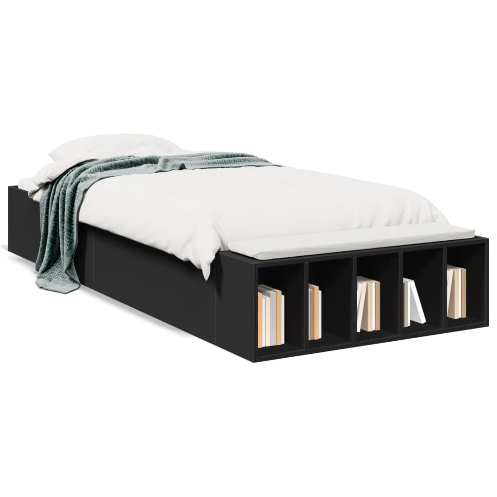 Bed Frame without Mattress Black 90x200 cm