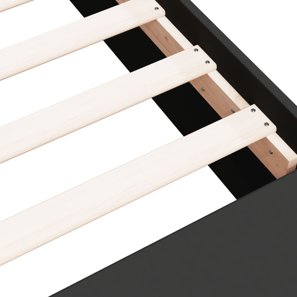Bed Frame without Mattress Black 90x200 cm