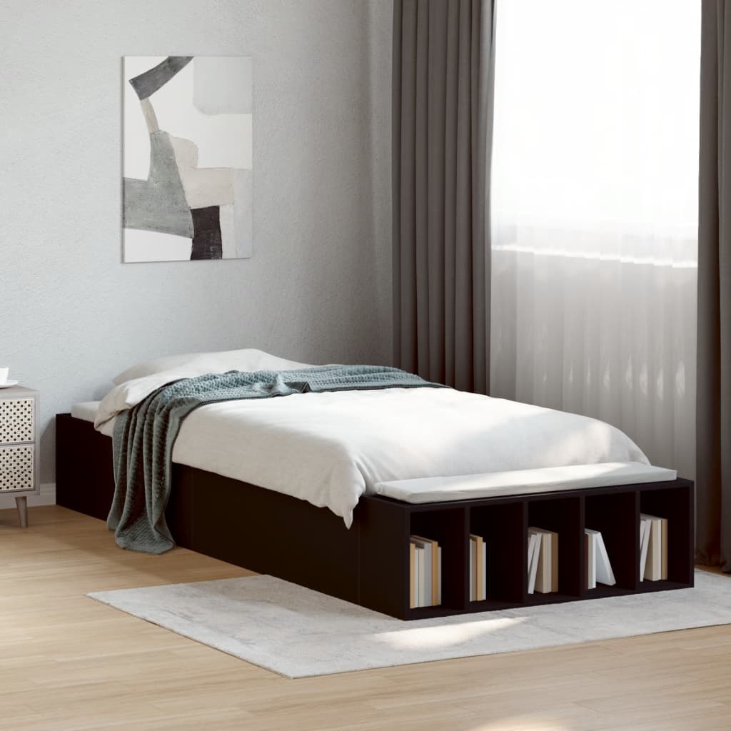 Bed Frame without Mattress Black 90x200 cm
