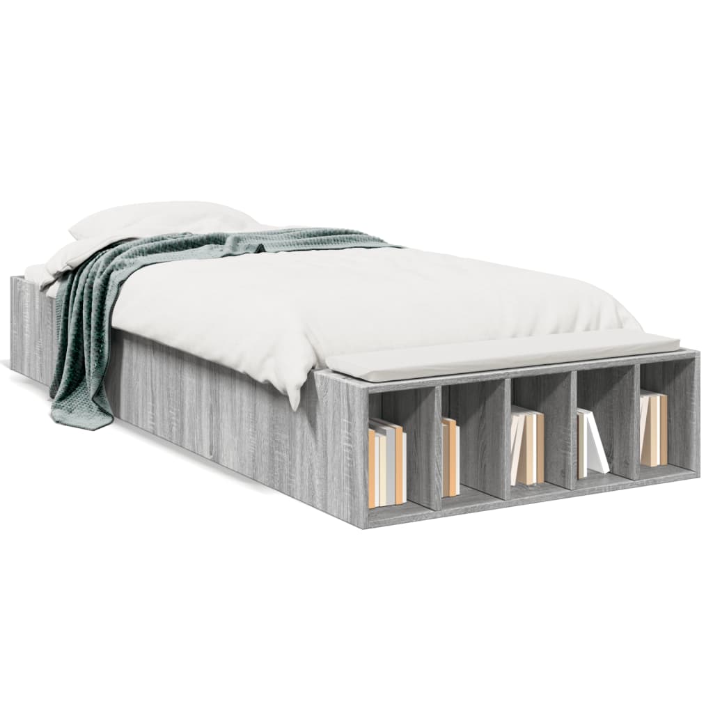 Bed Frame without Mattress Grey Sonoma 90x200 cm