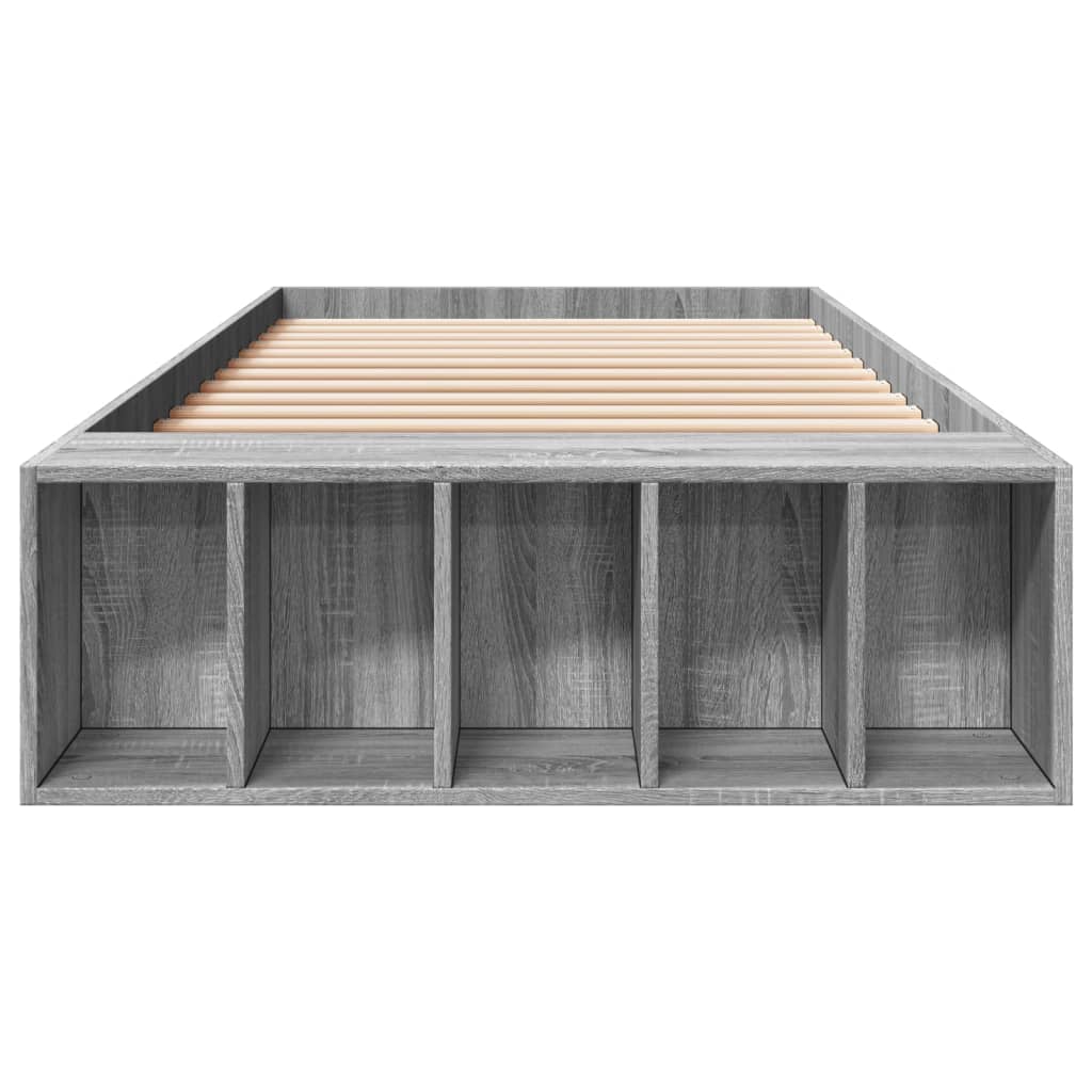Bed Frame without Mattress Grey Sonoma 90x200 cm