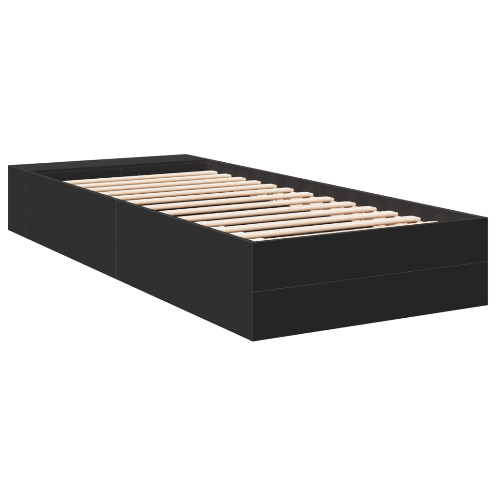 Bed Frame without Mattress Black 90x190 cm Single