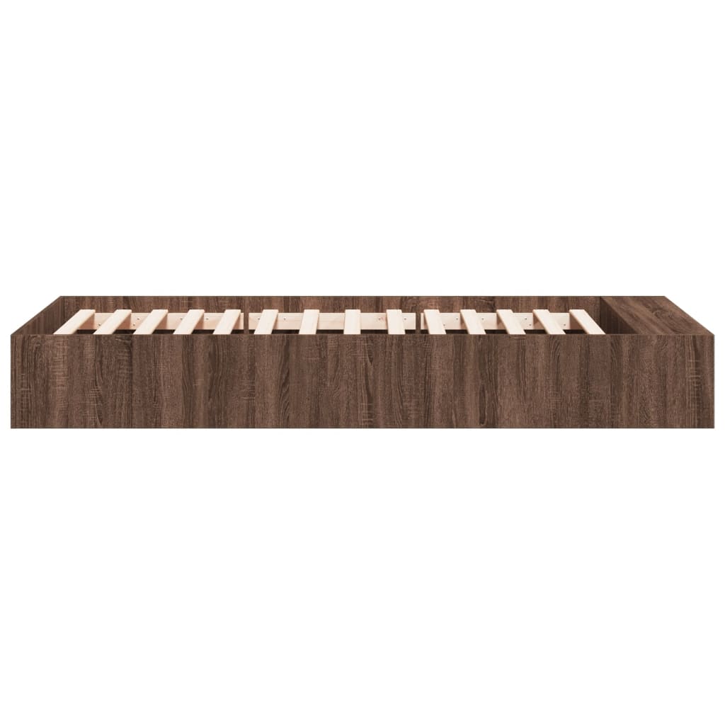 Bed Frame without Mattress Brown Oak 75x190 cm Small Single