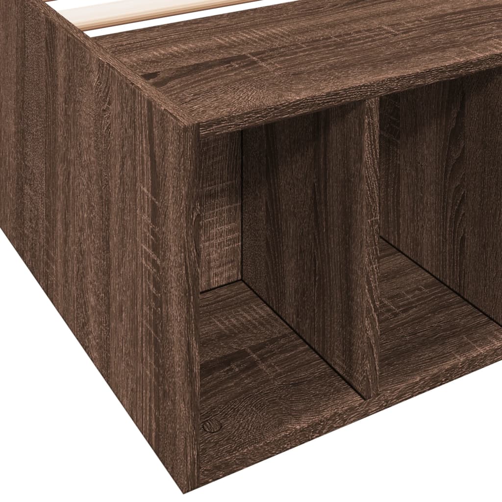 Bed Frame without Mattress Brown Oak 75x190 cm Small Single